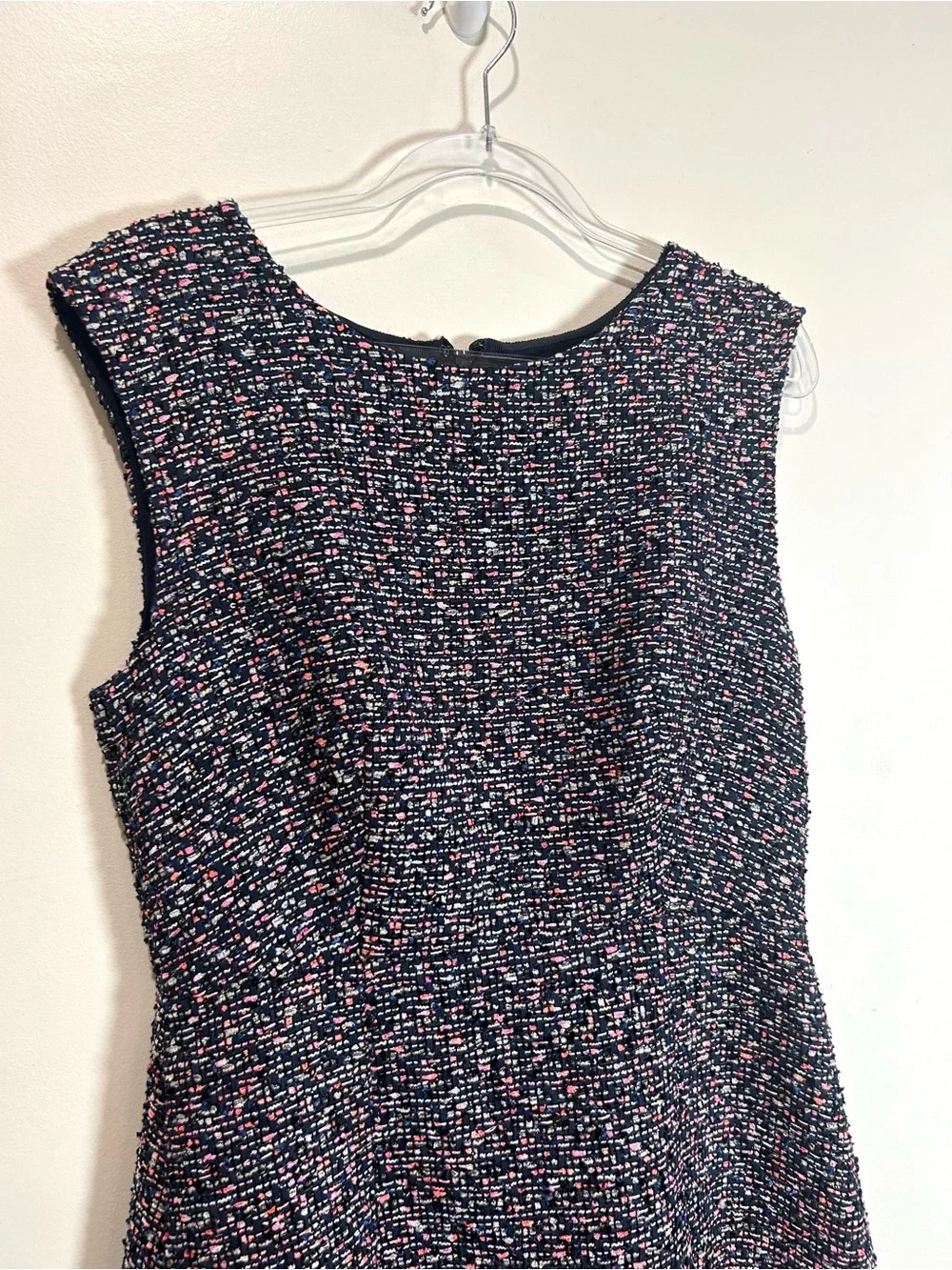 NEW J. Crew A-Line Dress Confetti Tweed Women Sz 6 Sleeveless Fit & Flare Navy